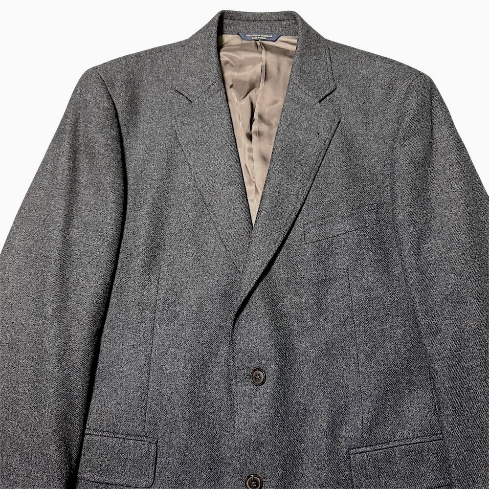 Brooks Brothers 1818 Madison Yorkshire Tweed Cashmere Wool Grey Sports Coat 43L